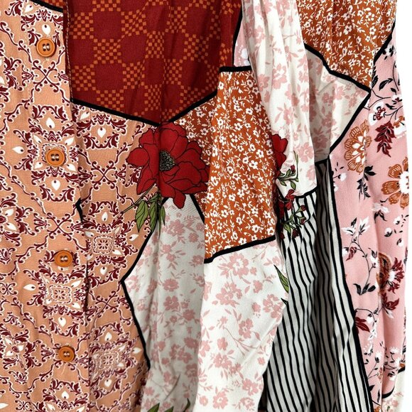 Fate Long Sleeve Patchwork Blouse Size‎ small - Picture 3 of 7